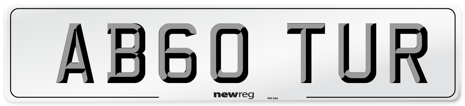 AB60 TUR Number Plate from New Reg
